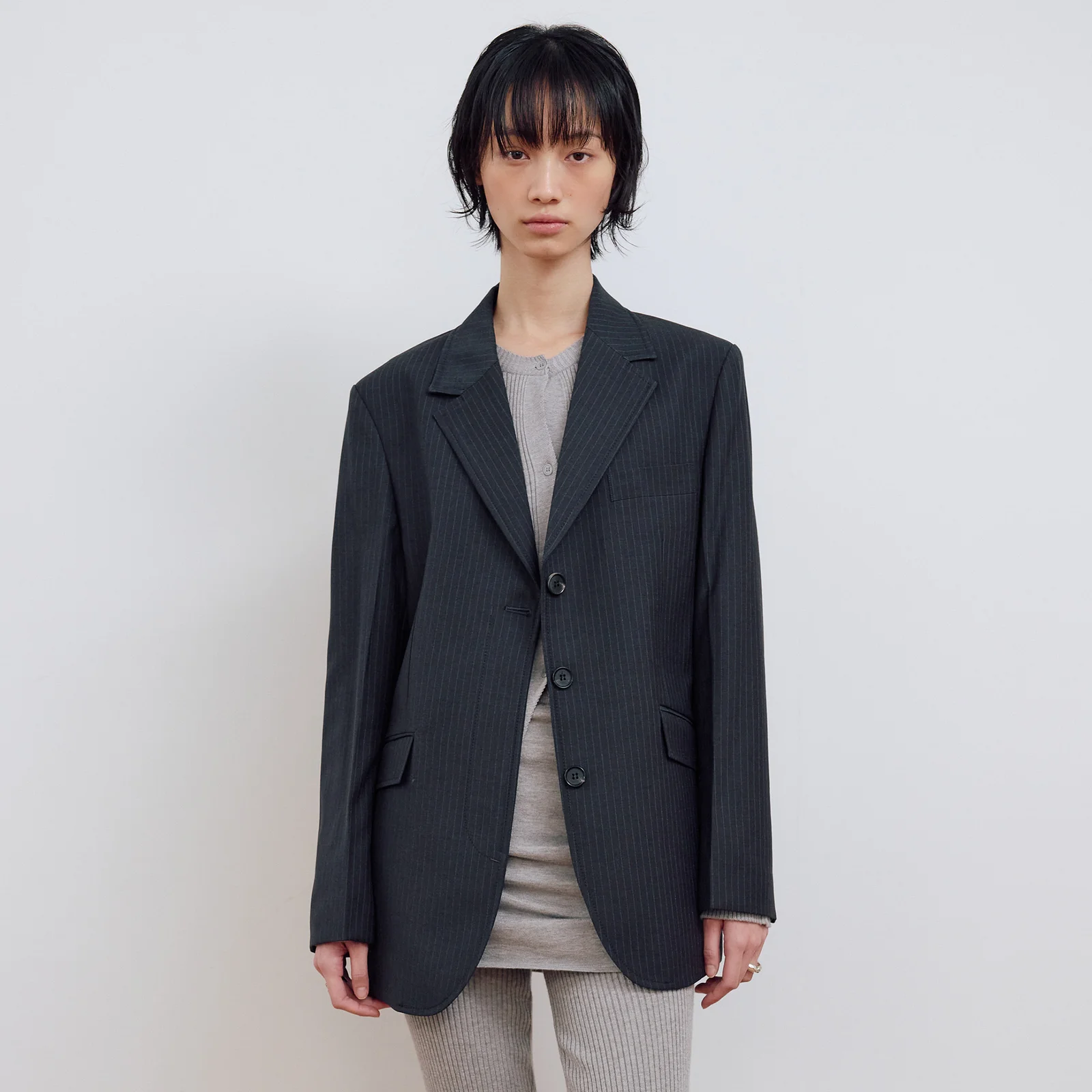 SINGLE HIDDEN JACKET_STRIPE