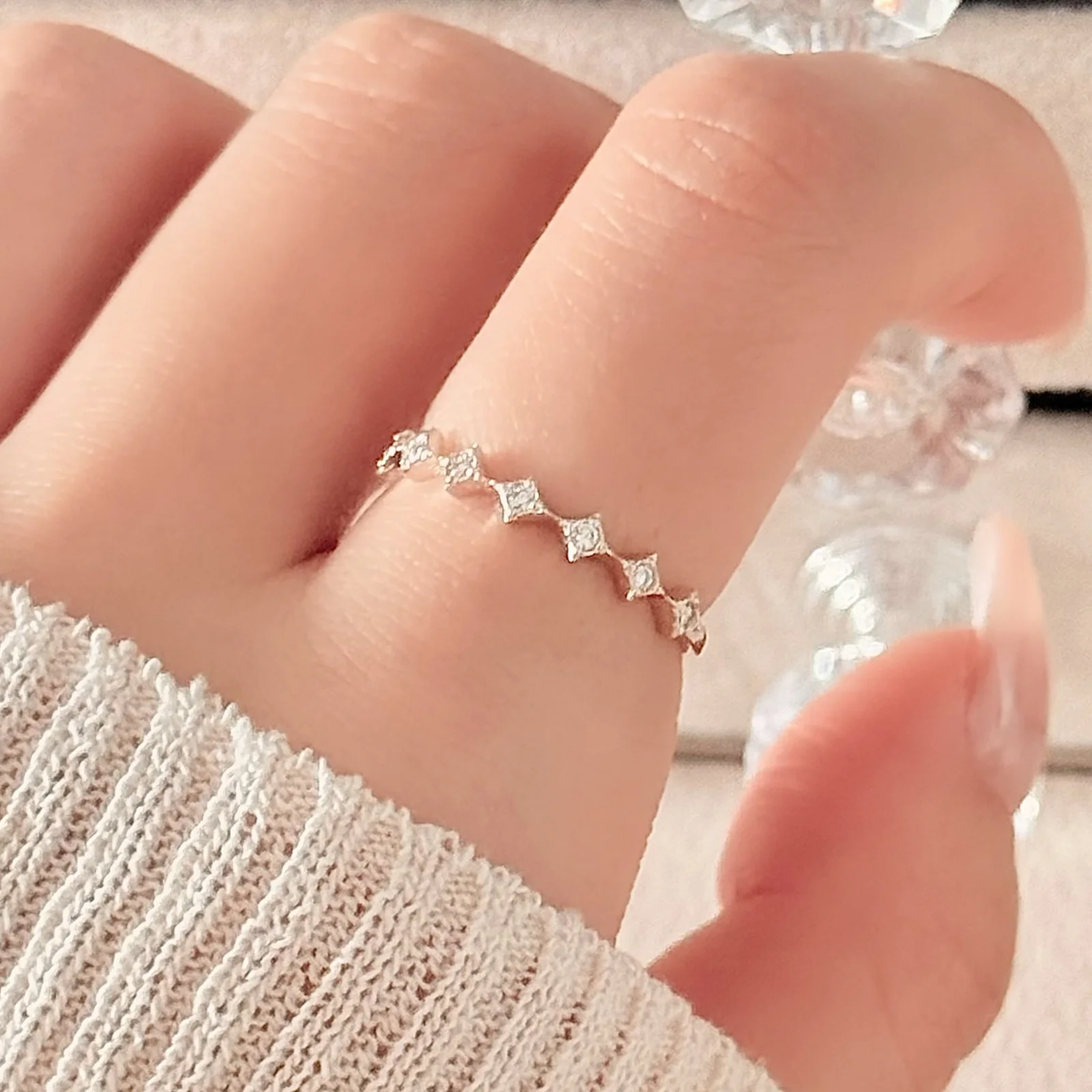 14k 18k 培育鑽石 迷你 皇冠 戒指