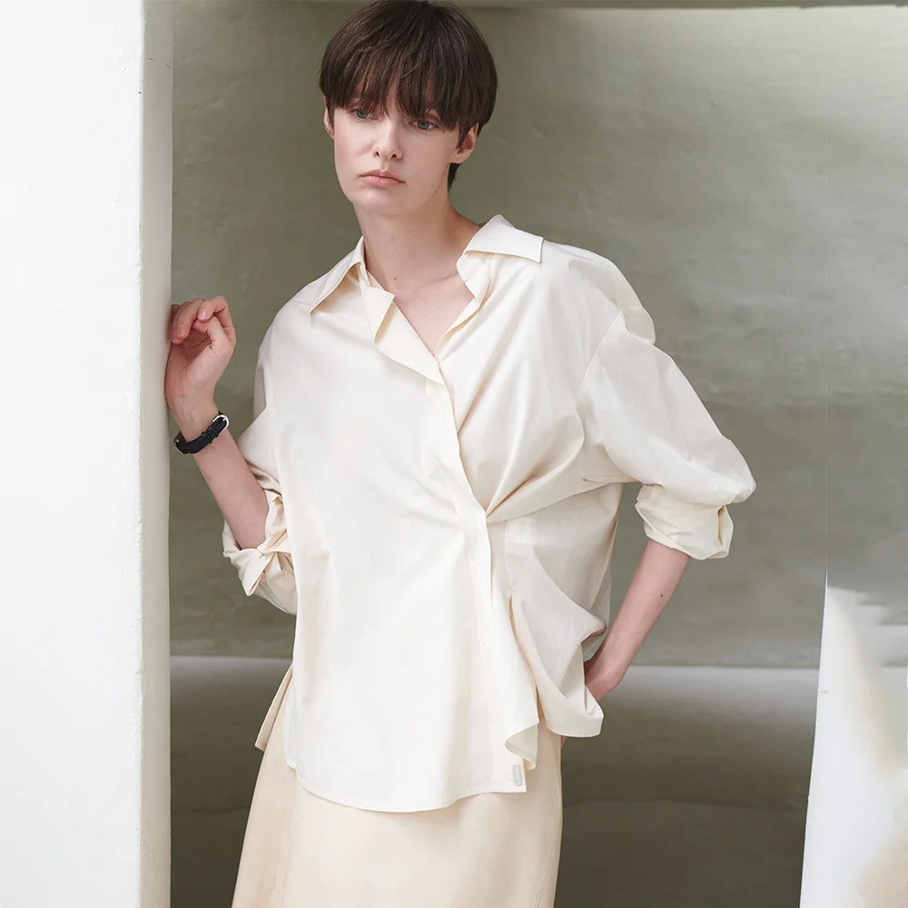 Open-collar cross oversized Shirt SW4XB622-DS