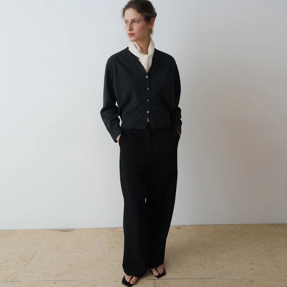 SIGNATURE STITCH WIDE SLACKS_BLACK