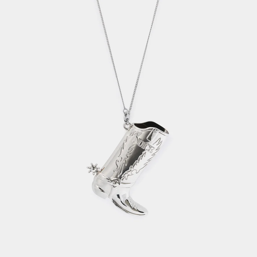 WESTERN BOOT NECKLACE - SILVER