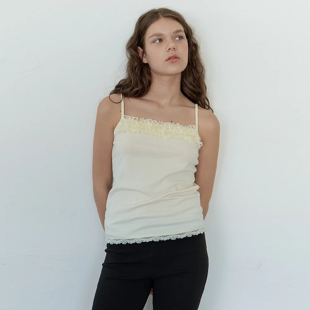 lace camisole top - butter cream