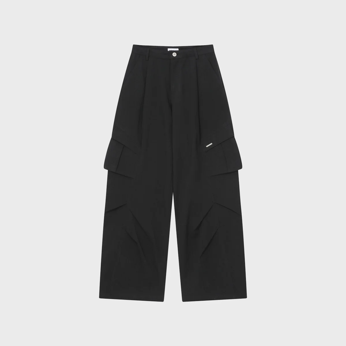 Pocket pintuck wide pants BLACK