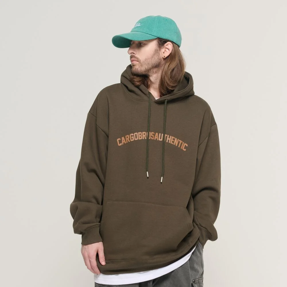 ARCH LOGO OVER HOOD T-SHIRT (KHAKI)