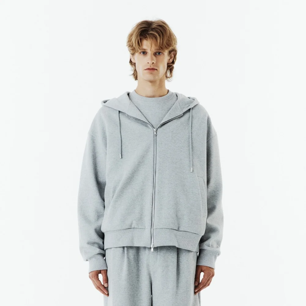 HOODED ZIP-UP - M/GREY (P263UFT163)