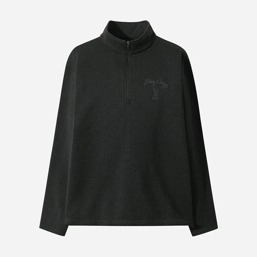 Temp Knit 基本款 拉鏈 風褸(BLACK)