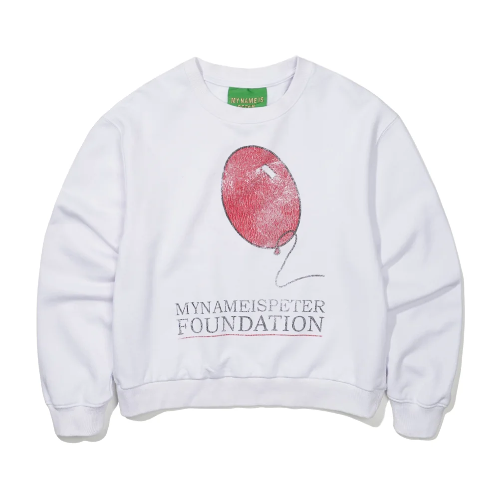 (W) PETER RED BALLOON SWEATSHIRT - WHITE