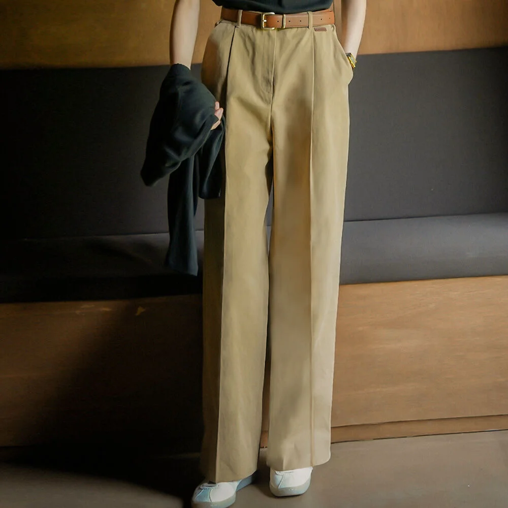 Relax cotton twill pants_Beige