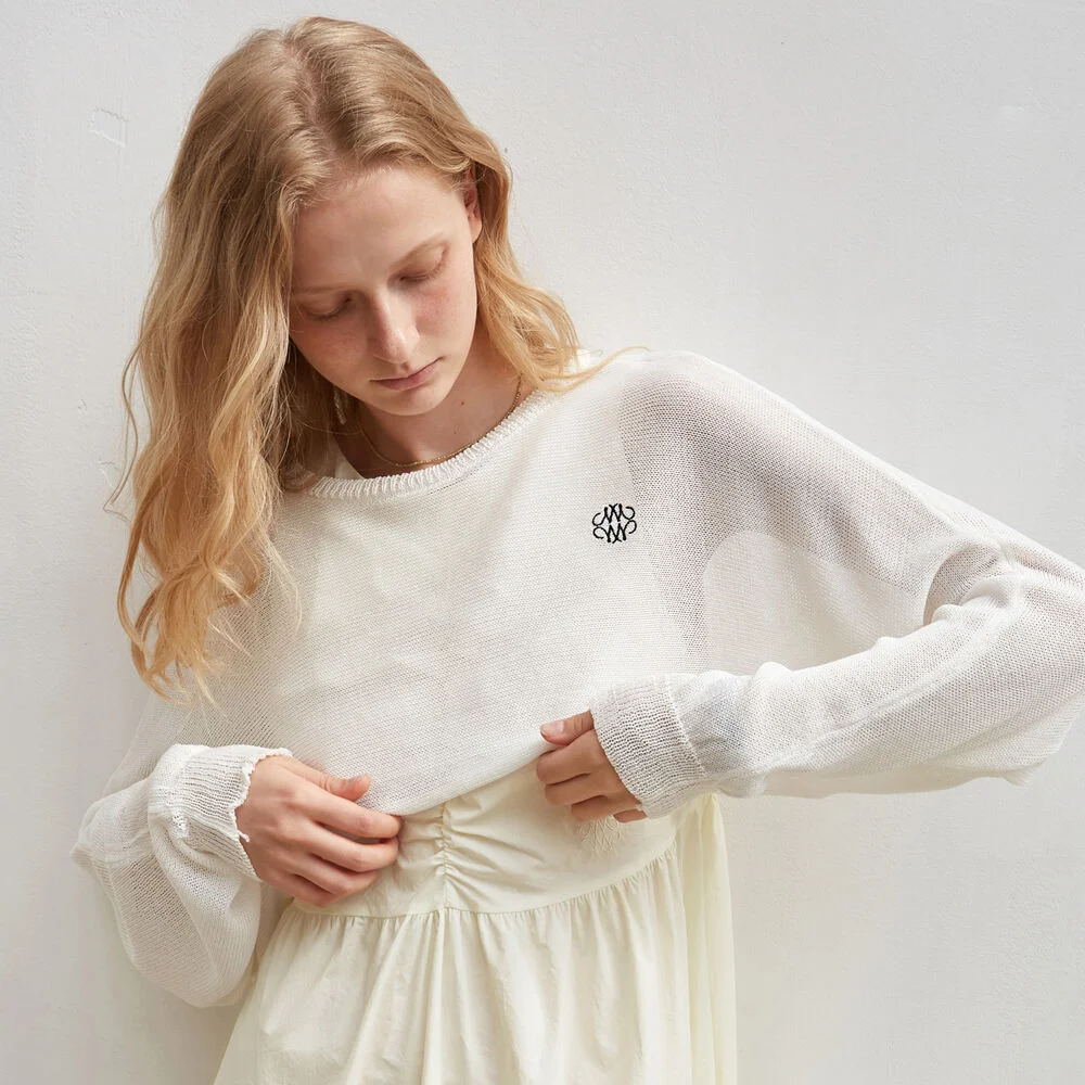 NICOLE LAYERED KNIT BOLERO_WHITE