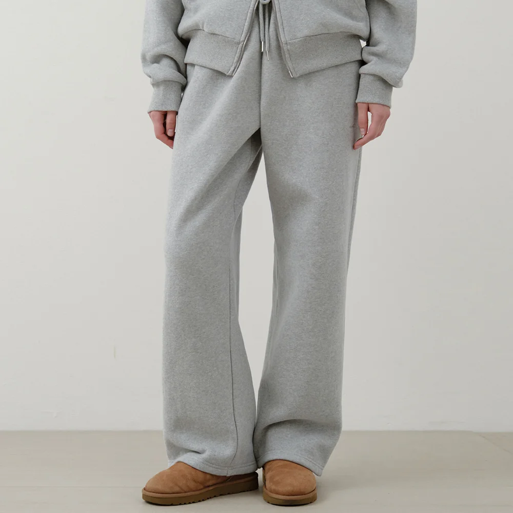 Warm Up Basic Brushed Wide Sweat Pants_MELANGE GRAY(W25-PT32)
