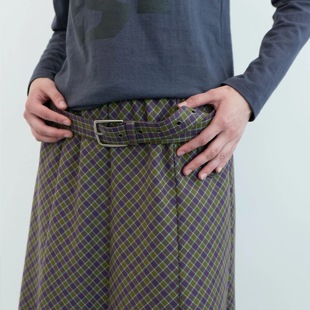 經典 格紋 腰帶 (Khaki Check)