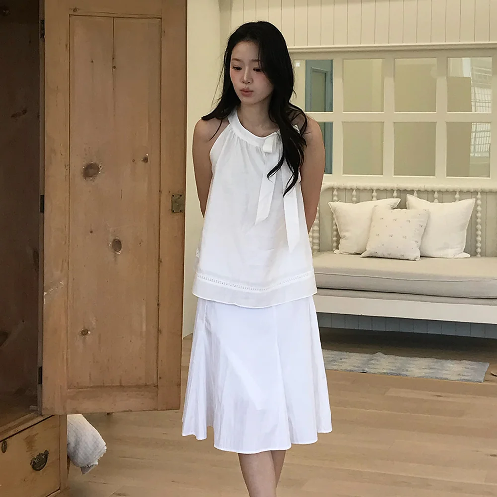 soft halter blouse - white