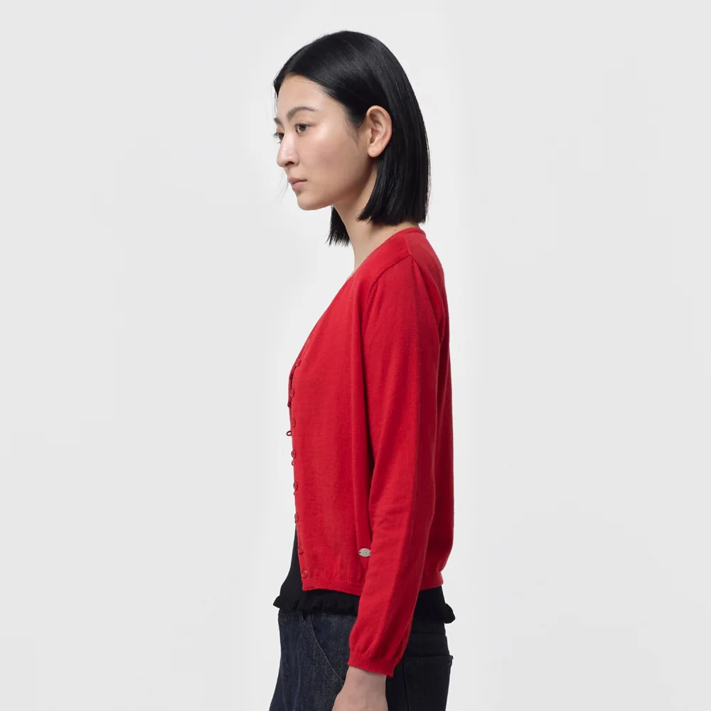 CASHMERE PETITE CARDIGAN / RED