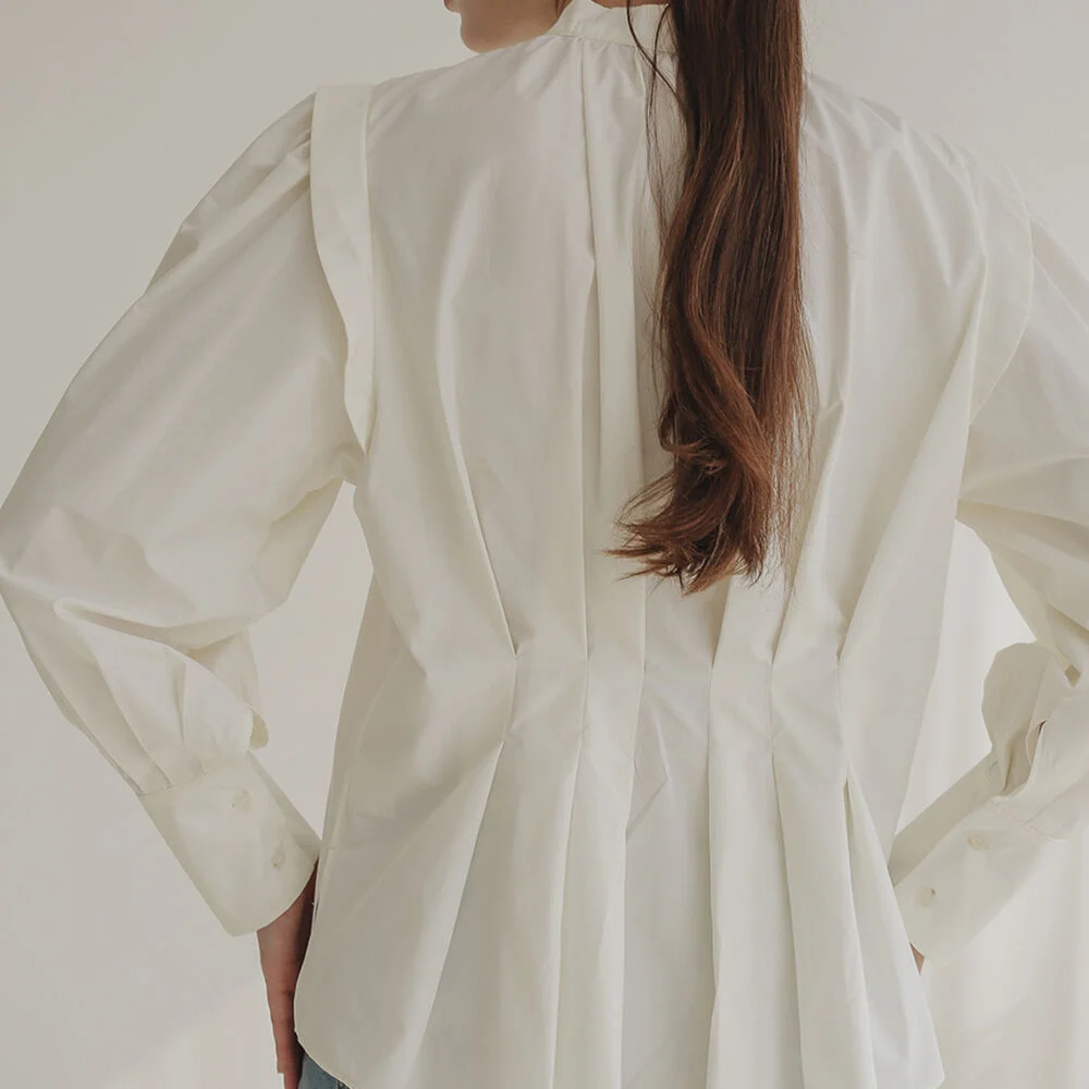 001 Light Yellow Tuck Shirt