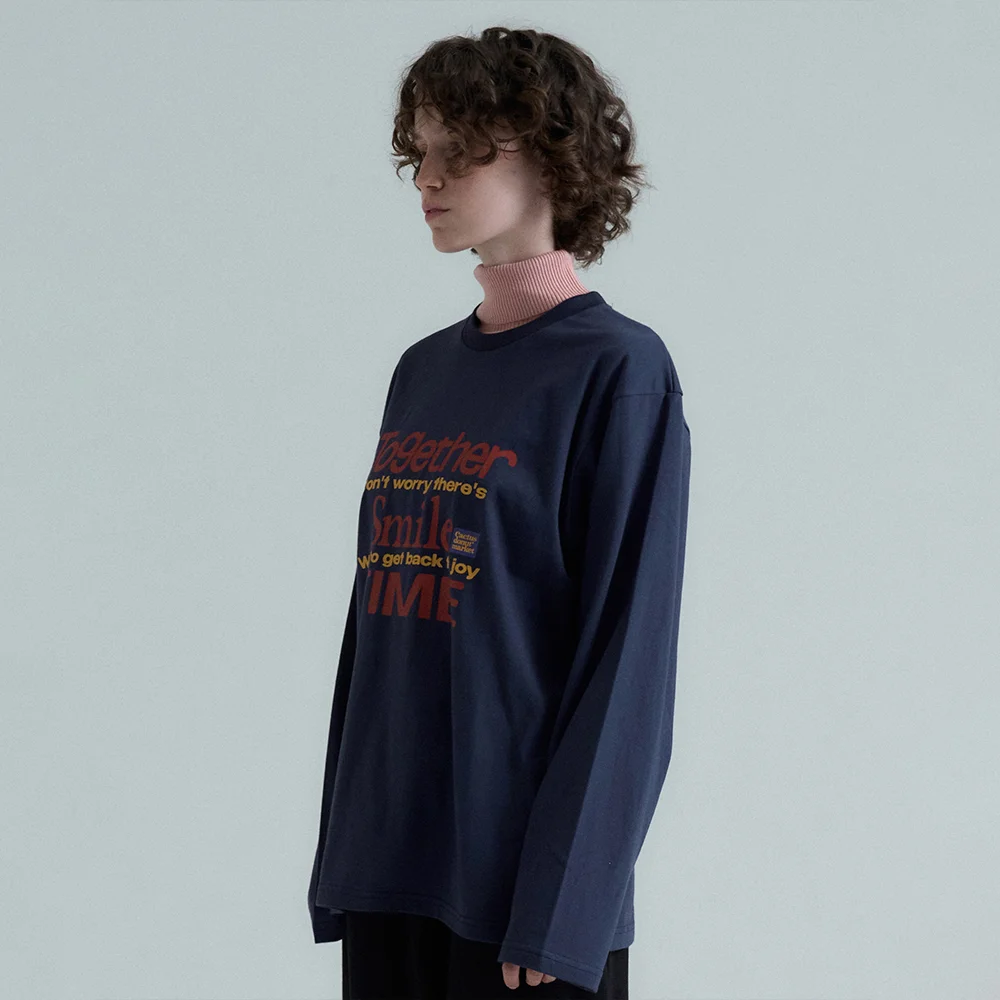 Together Smile LS Tee - Navy
