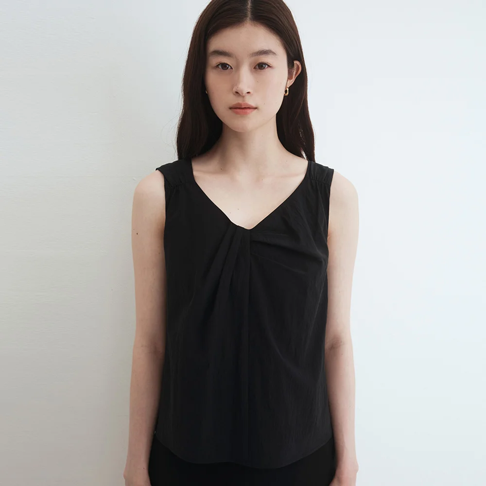 Maeve Shirring Sleeveless (Black)