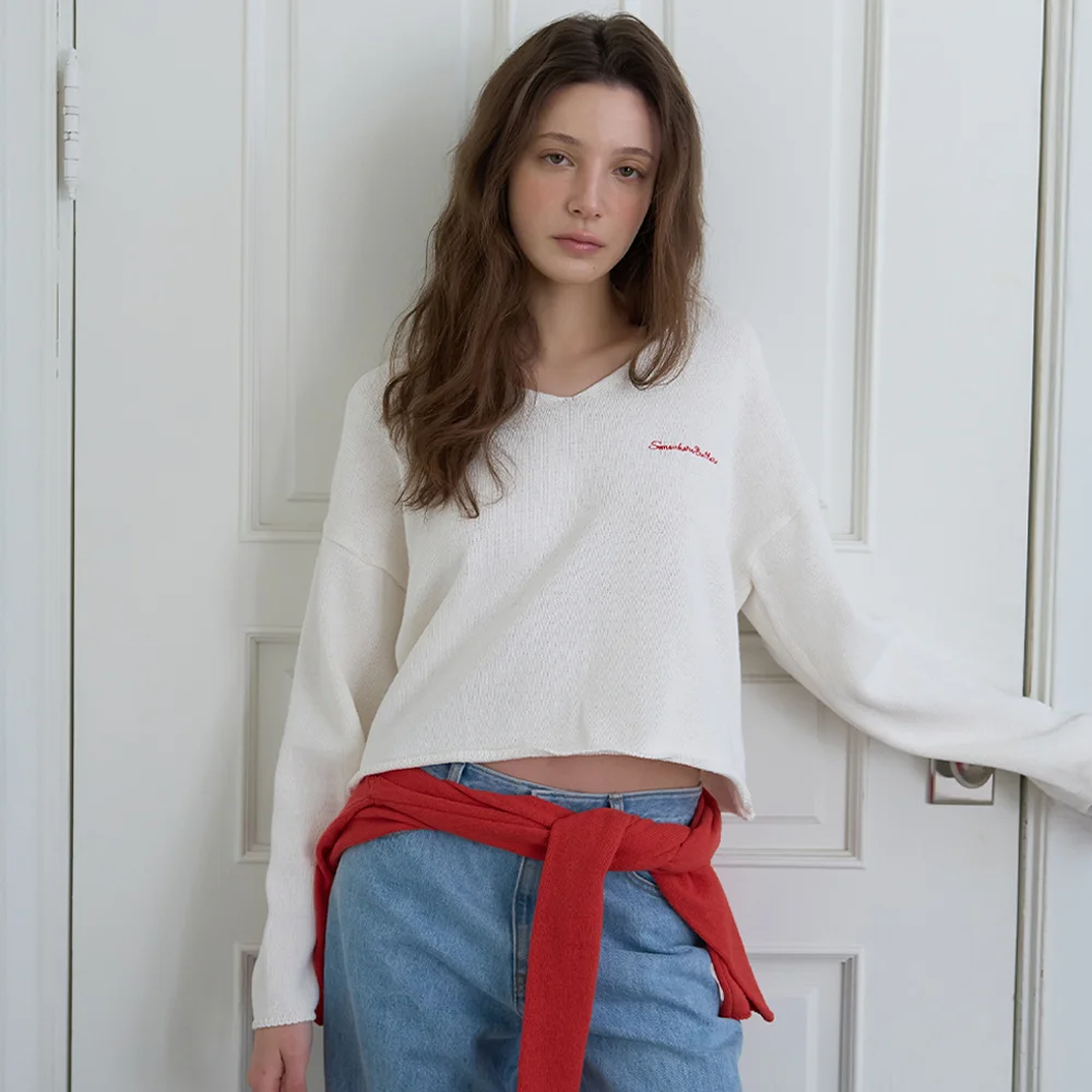 Essential Cotton V-Neck Knit - 3Color