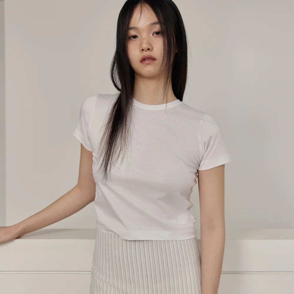 Silket Cropped T-Shirts (White)