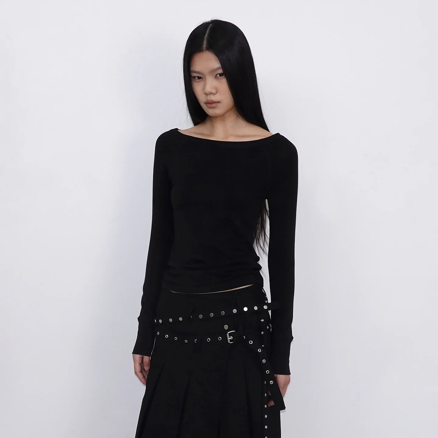 Boat Neck Long Sleeve_Black