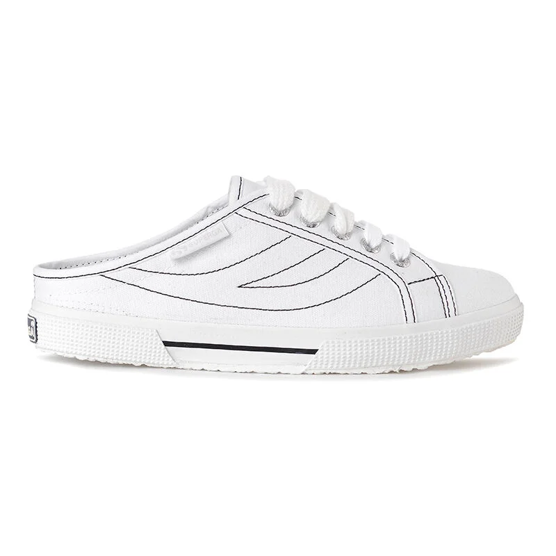 Superga 3061 縫線 穆勒鞋 白色-黑色 S7112MW909