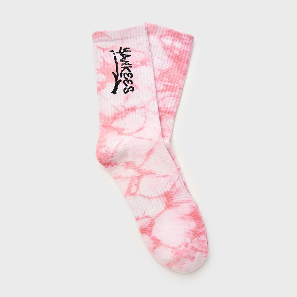 紮染 字母印花 長筒襪 NY (Ptn.Pink)