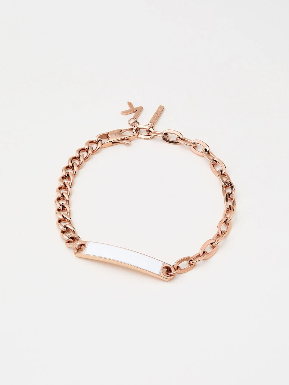 DUALITY CHAIN2CHAIN BRACELET ROSE GOLD WHITE