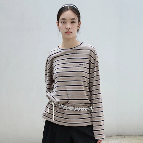 MULTI STRIPE T-SHIRT BROWN