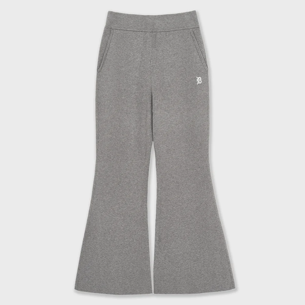 女裝 基本款 羅紋 毛衣 闊腳喇叭 褲子 DET (Melange Grey)