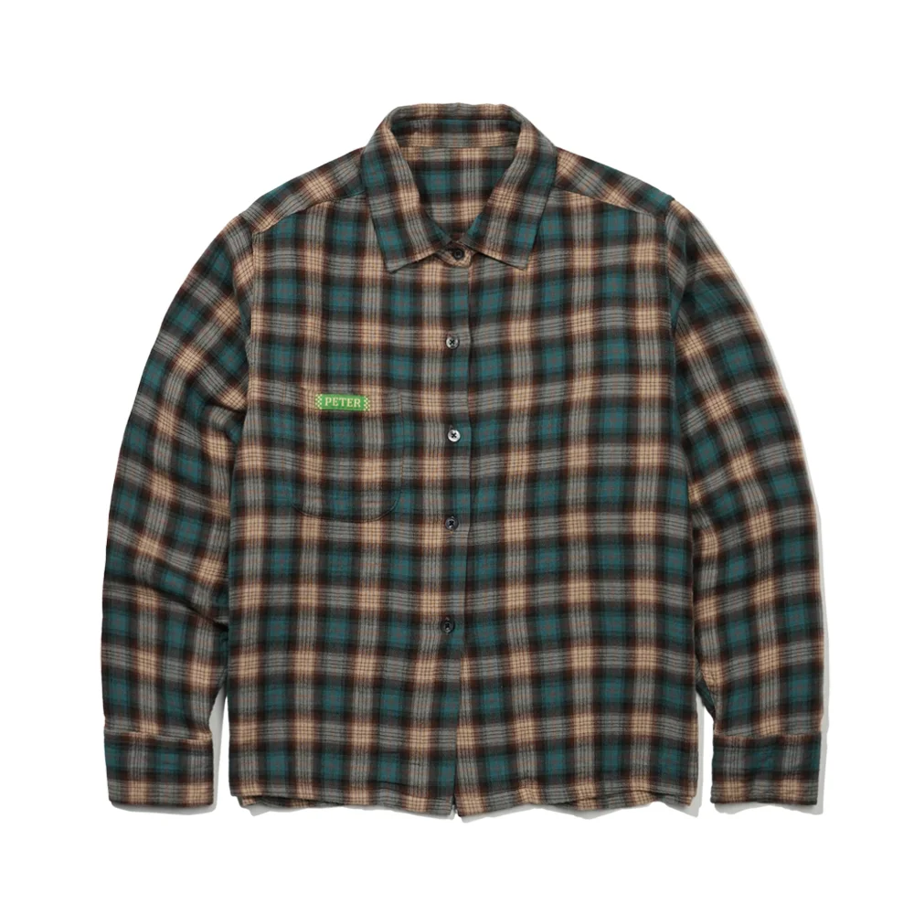 (W) PETER VINTAGE CHECK SHIRT - GREEN