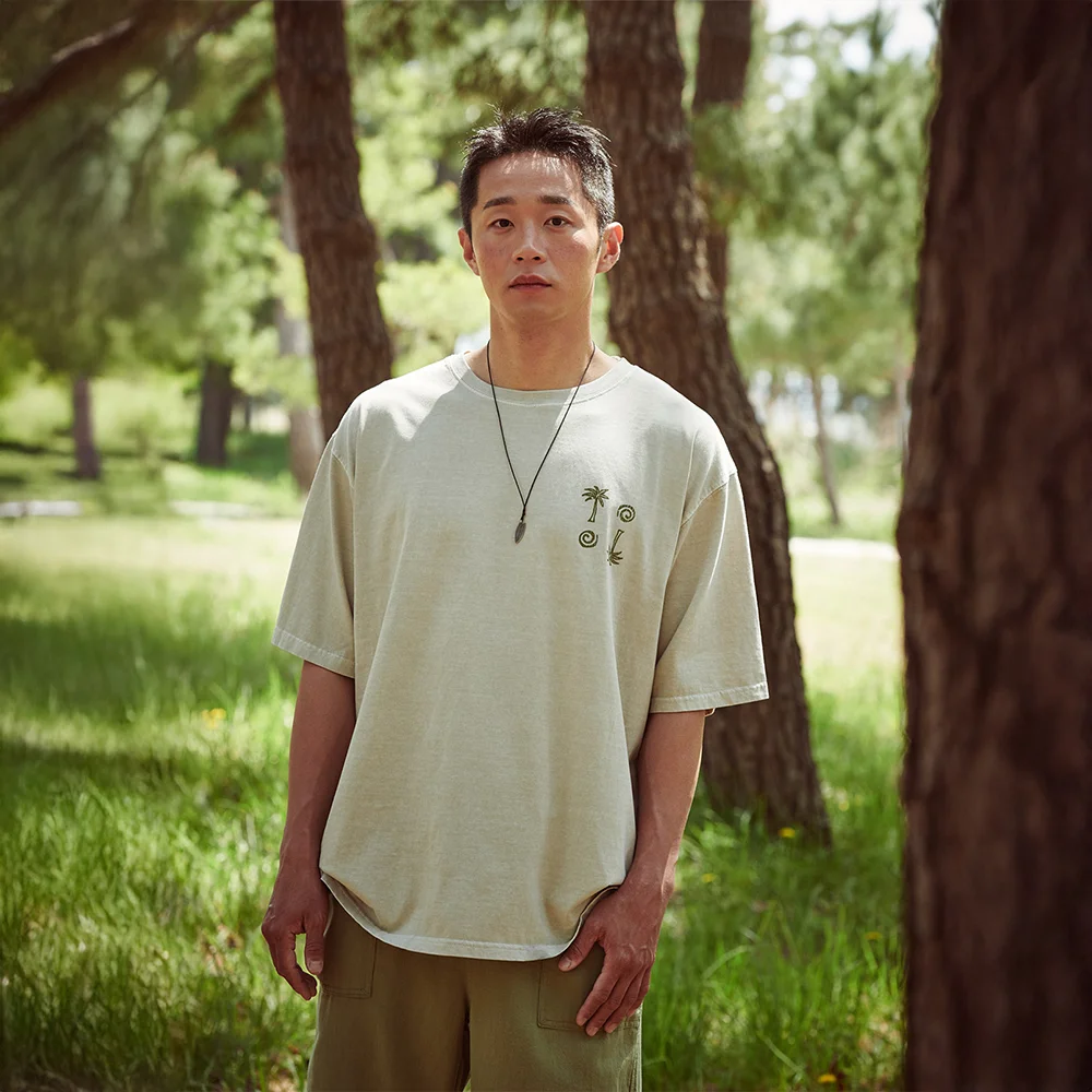 Naga Dyed Print T-Shirts Oat Beige