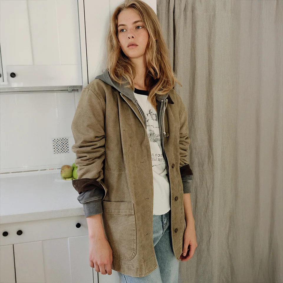 vintage cotton work jacket (vintage beige)