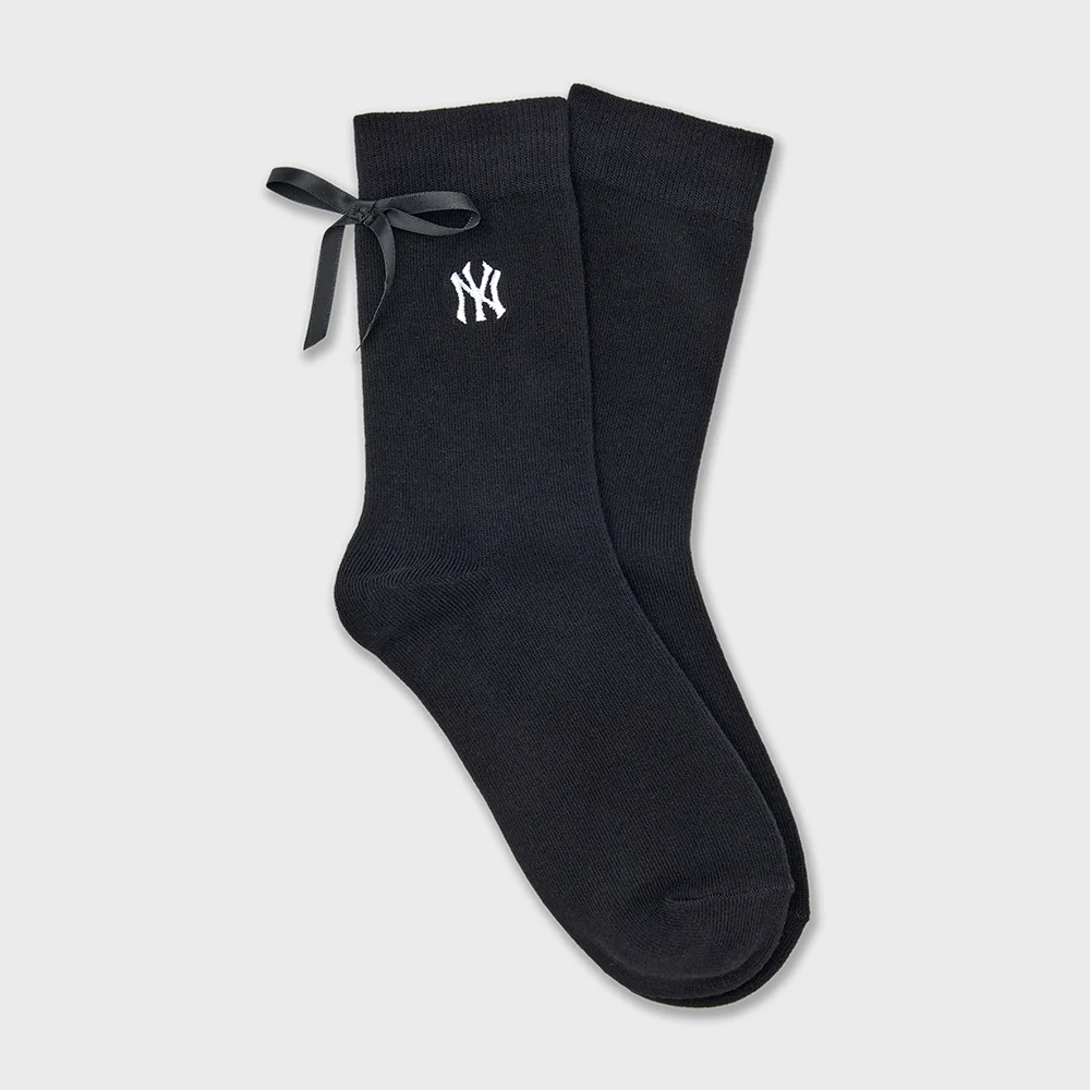 蝴蝶結 中筒 襪 NY (Black)