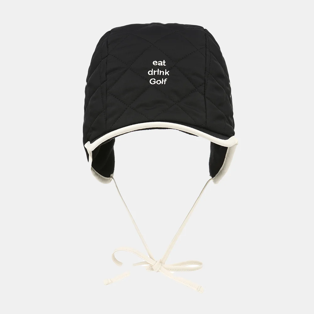 Padded hat with sunglasses slot_black(保暖棉帽)