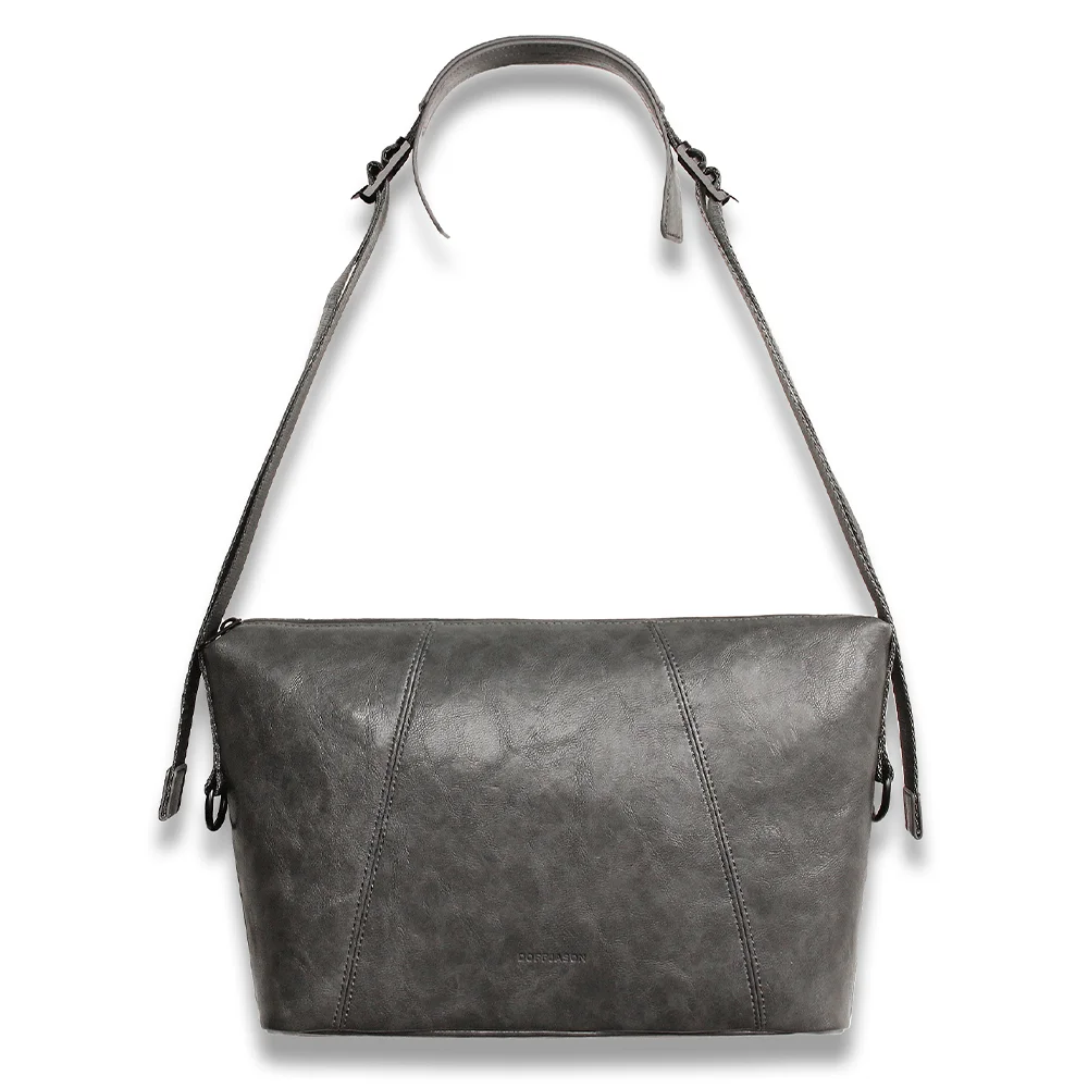 牛皮 小 斜揹袋 VINTAGE GREY