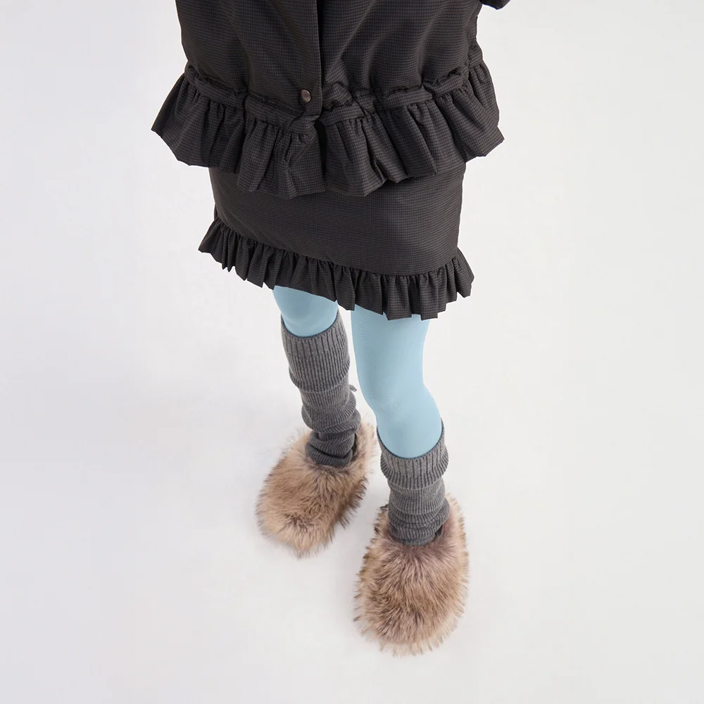 Chouetties by LUCKY CHOUETTE Hem Frill Check Padding Skirt (dark grey) LAKAX25310GYD