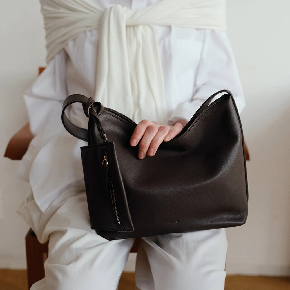 Mini pulpy hobo bag Umber