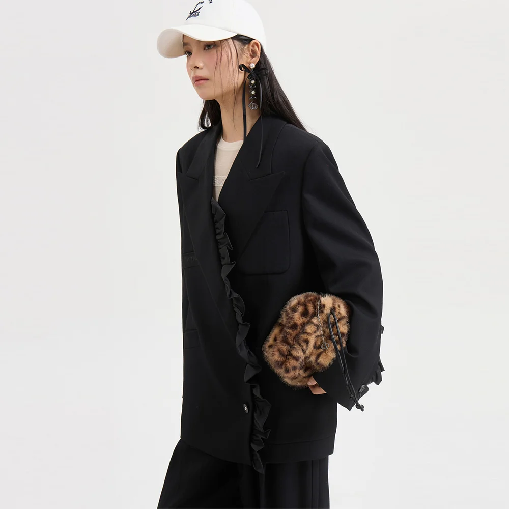 Frill Detail Tailored Jacket (black) LFJAW25800BKX