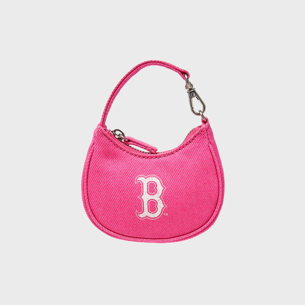 基本款 牛仔 迷你袋 鑰匙扣 BOS (Pink)