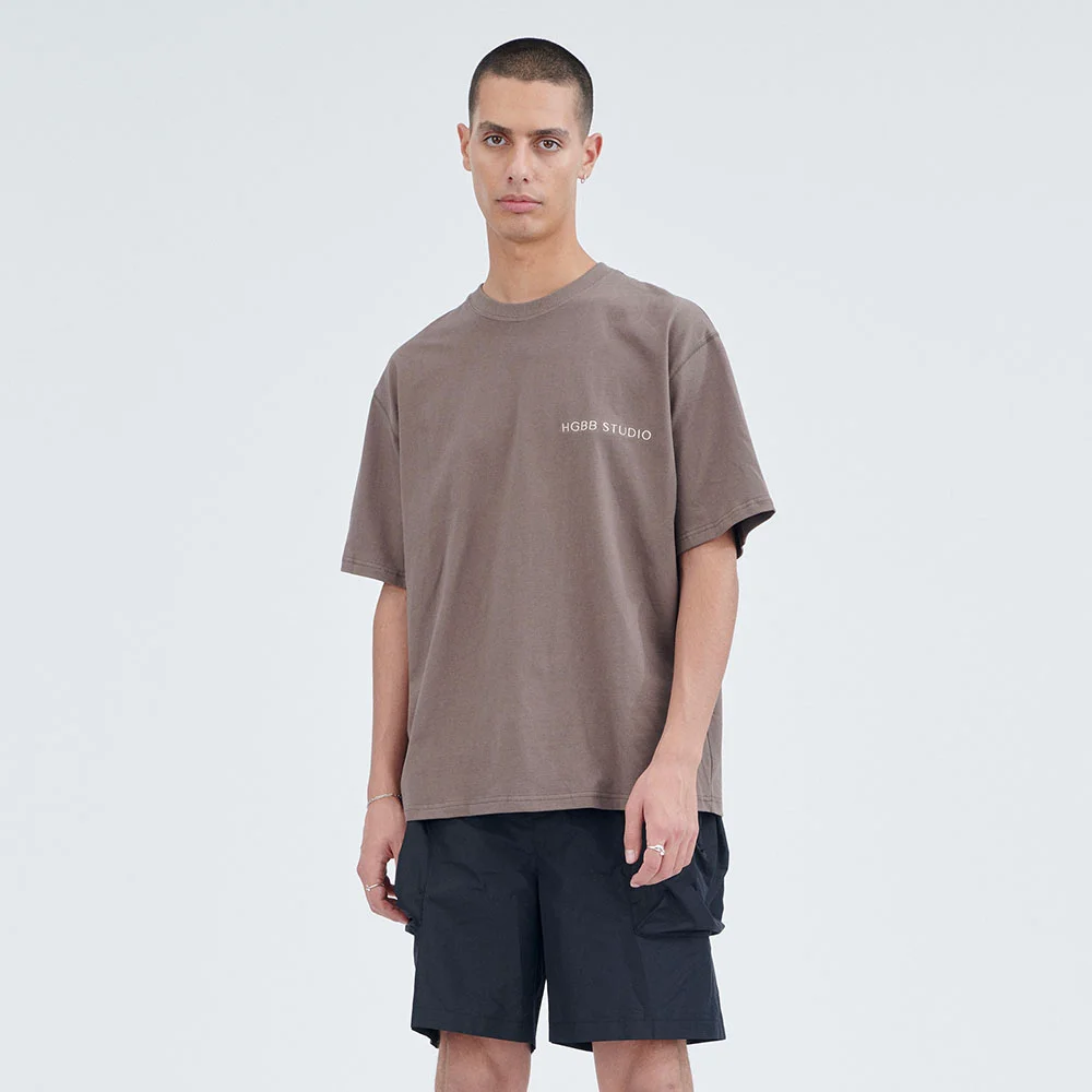 (M) OVERSIZED TSHIRTS (BROWN)