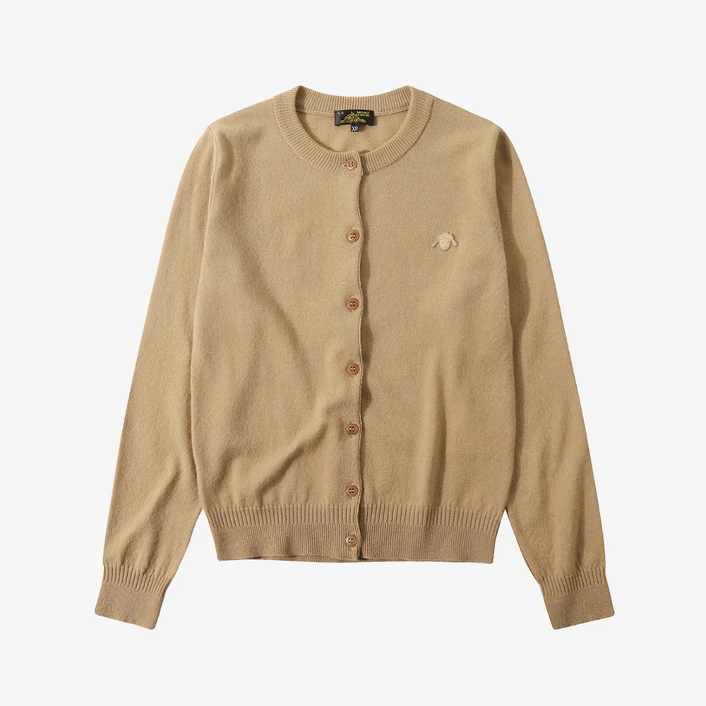 Lambs wool mutton cardigan_Beige