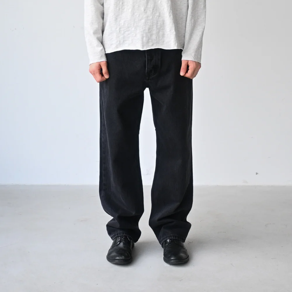 regular denim pants(washed black)