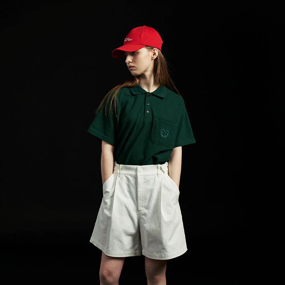 ONE TUCK LOOSE FIT CHINO SHORT PANTS_WOMEN(WHITE)