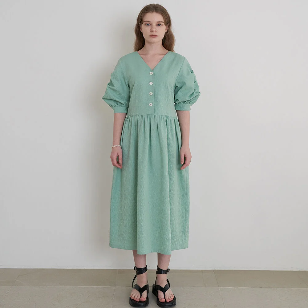 Balloon Sleeve Dress (Mint)