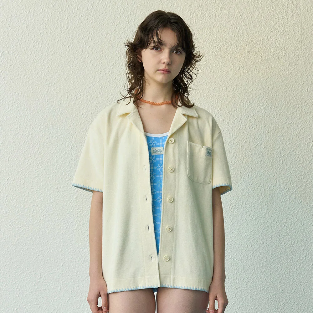 女裝 毛圈布 半 襯衫 Ivory