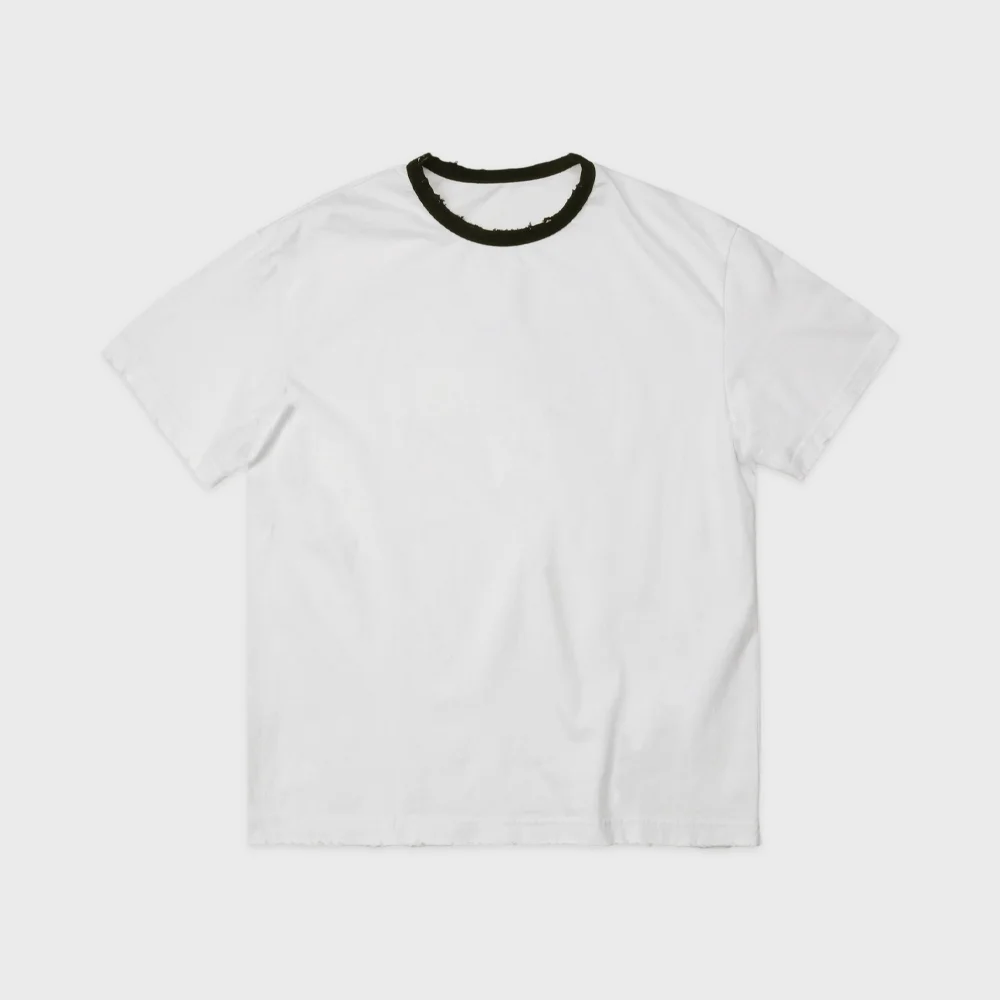 復古 破壞加工 Ringer Tee WHITE