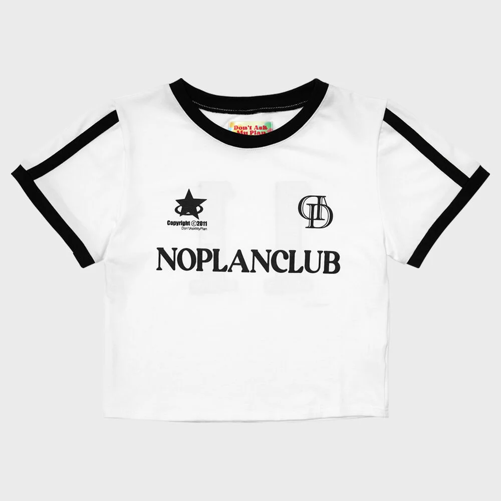 DAMP 'NO PLAN CLUB' CROP TOP_WHITE