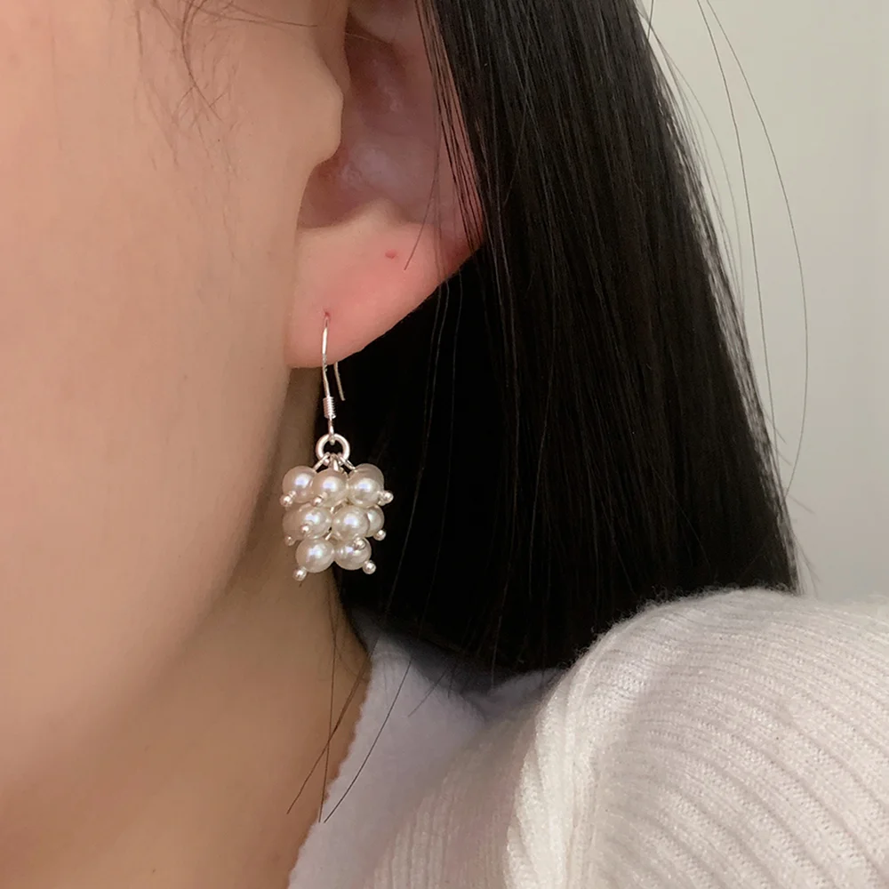 silver925 pearl grape earring