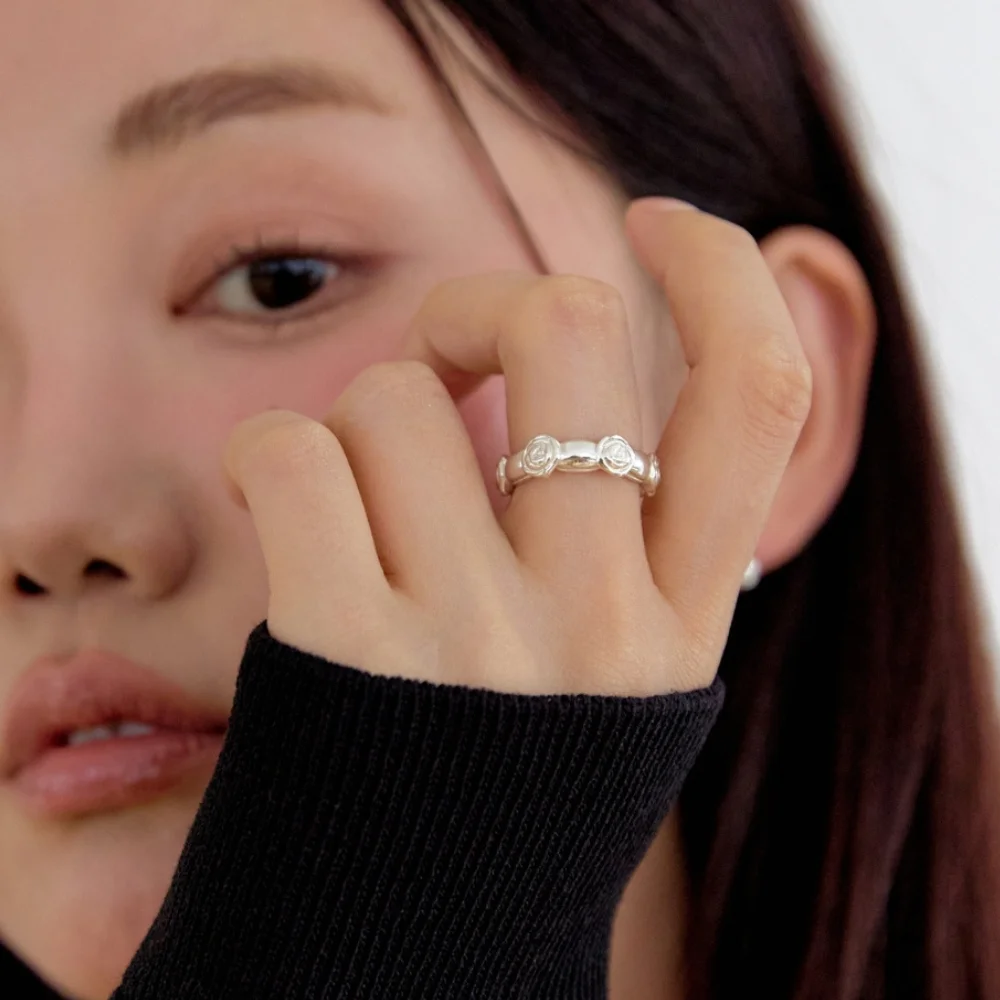 Rose lace open ring