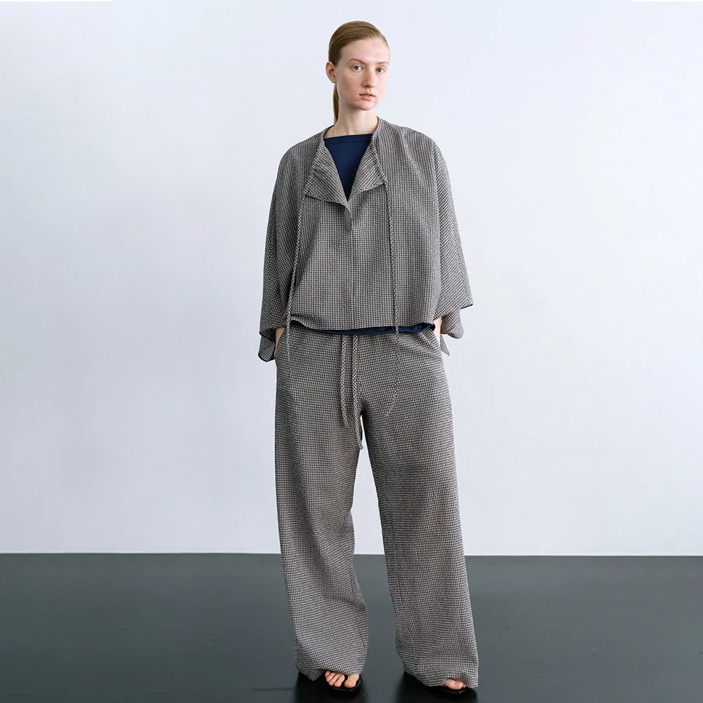 Edin Check Pants in Beige