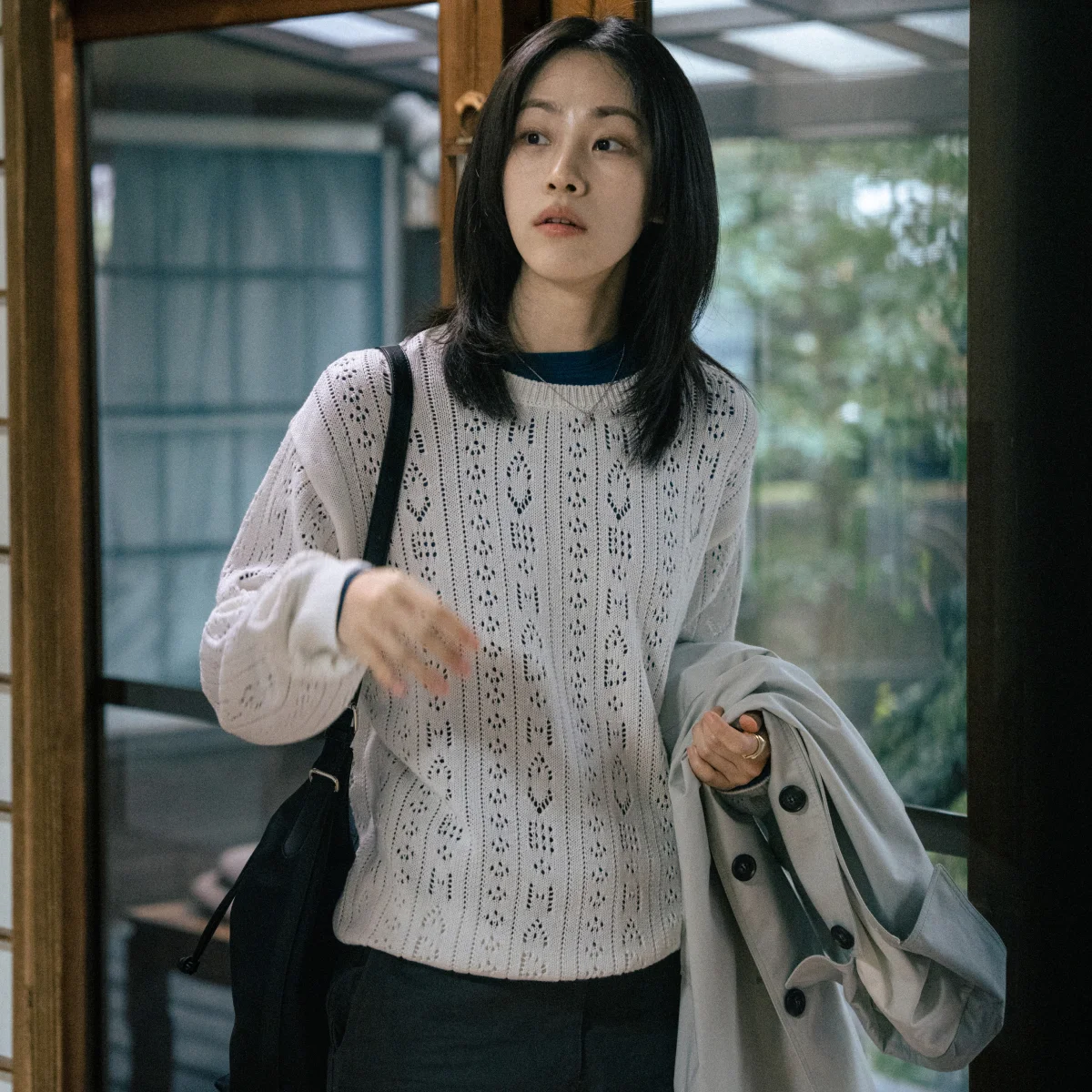 Logo Pointelle Knit (White)
